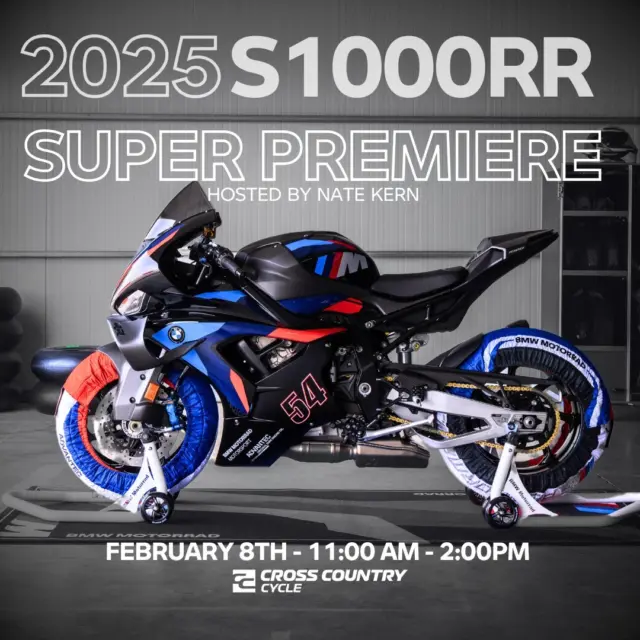 🚨 Exciting Announcement! 🚨
Get ready to experience the thrill of the brand new 2025 S1000RR and M1000RR! 
Join us this Saturday, February 8th at 11 AM for an exclusive event where you can learn all the details from the legendary Nate Kern himself. 
Don’t miss this opportunity to get up close and personal with these incredible super bikes! 🏍️💨
Mark your calendars and see you there! Secure your spot >>> CLICK HERE>>> 
https://www.ticketleap.events/tickets/crosscountry/2025-s1000rr-m1000rr-super-premiere-155854178
#S1000RR #M1000RR #NateKern #SuperBikes #MotorcycleEvent #BMWMotorrad