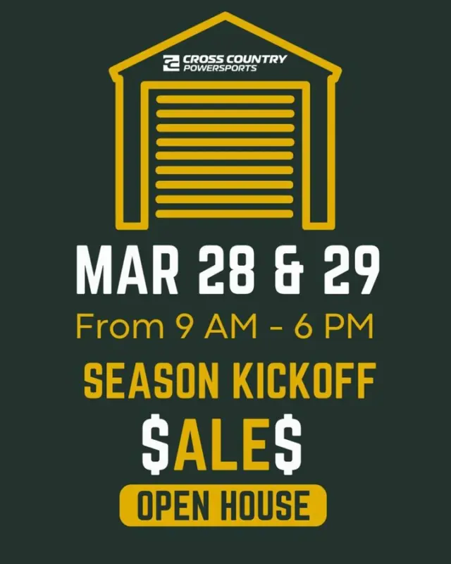 🏍️ You’re Invited! Cross Country Powersports Season Kickoff Sale & Open House!
�Gear up for an epic riding season at Cross Country Powersports! Join us on March 28th & 29th for our Season Kickoff Sale & Open House—two days packed with huge savings, exciting giveaways, and an unbeatable lineup of vendors!
✅ Exclusive Sales & Discounts on bikes, gear, and accessories
✅ Giveaways & Prizes throughout the event
✅ Meet Fellow Riders & Industry Pros
✅ Top Vendors On-Site showcasing the latest gear and accessories
✅ Shoei Perfect Fitting Event – Get the ideal fit for maximum comfort & protection
✅ Food Truck – Grab some great eats while you shop & hang out

Don’t miss your chance to kickstart the season in style! Mark your calendar and ride over to Cross Country Powersports—we’ll see you there!

📍 Location: 911 Middlesex Ave - Metuchen - Cross Country Powersports
📅 Dates: March 28th & 29th
📞 Call for Details: 732.491.2900